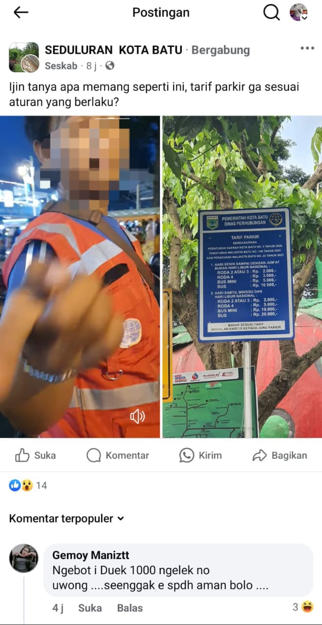 Viral di Medsos! Wisatawan Keluhkan Soal Dugaan Ditarik Parkir Rp 3 Ribu, Kadishub: Kami Tindak Tegas dan Beri&nbsp;Sanksi