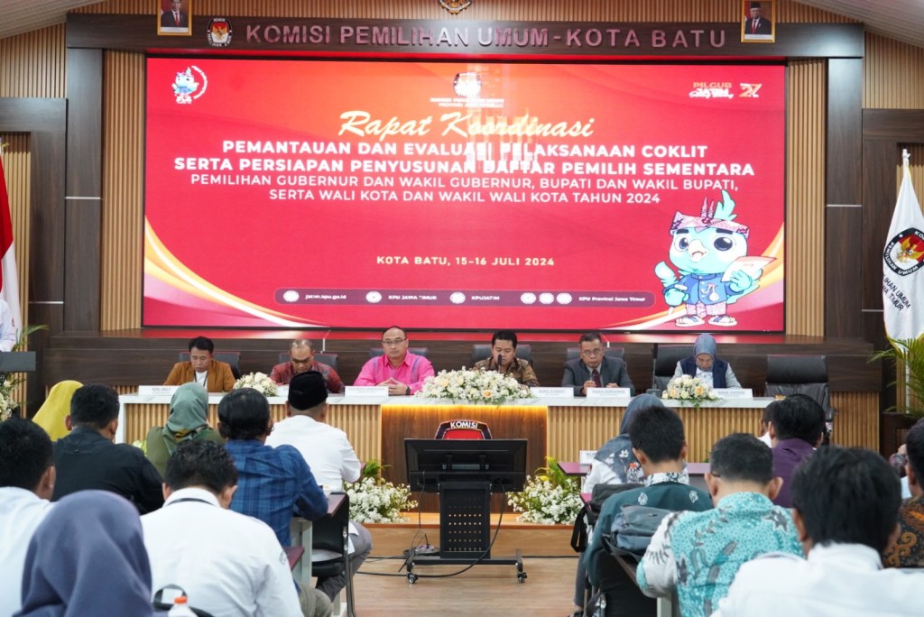 KPU Provinsi Jatim Gelar Rakor Pemantauan dan Evaluasi&nbsp;Coklit